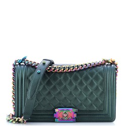 Boy Flap Bag Quilted Iridescent Goatskin Old Medium