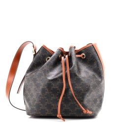 Drawstring Bucket Bag Triomphe Coated Canvas Medium