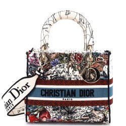 Lady D-Lite Bag Embroidered Canvas Medium