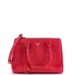 Double Zip Lux Tote Vernice Saffiano Leather Mini