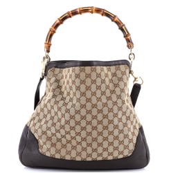 Diana Bamboo Shoulder Bag GG Canvas Medium