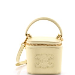 Cuir Top Handle Vanity Case Leather Mini