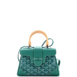 Saigon Top Handle Bag Coated Canvas with Leather Mini