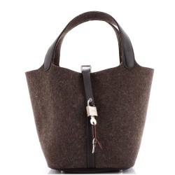 Picotin Lock Bag Felt with Leather MM