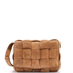 Cassette Crossbody Bag Padded Maxi Intrecciato Suede