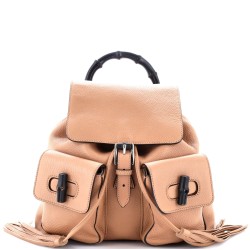 Bamboo Tassel Backpack Leather Medium