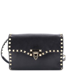 Rockstud Flip Lock Flap Bag Leather Medium