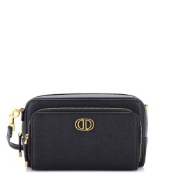 Caro Double Pouch Crossbody Bag Leather