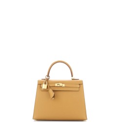 Kelly Handbag Sesame Epsom with Gold Hardware 25