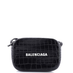 Everyday Top Handle Camera Bag Crocodile Embossed Leather Small