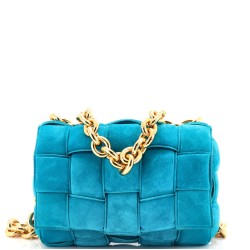 Cassette Chain Crossbody Bag Padded Maxi Intrecciato Suede