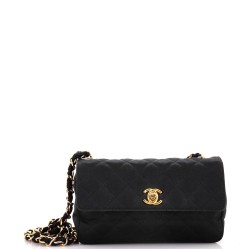 Vintage CC Chain Flap Bag Quilted Satin Mini