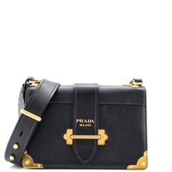 Cahier Crossbody Bag Leather and Saffiano Leather Large
