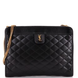 Victoire Chain Clutch Quilted Leather
