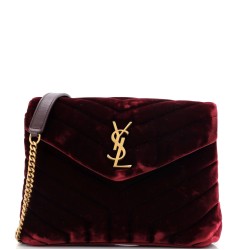 Loulou Shoulder Bag Matelasse Chevron Velvet Small
