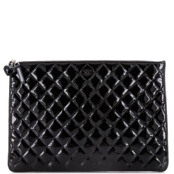 Valentine Hearts O Case Clutch Quilted Patent Large