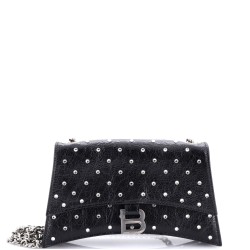 Crush Chain Flap Bag Crystal Embellished Leather XS