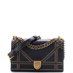 Diorama Flap Bag Studded Leather Small