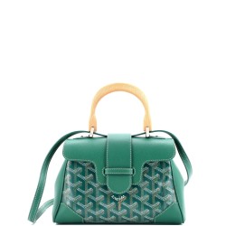 Saigon Top Handle Bag Coated Canvas with Leather Mini