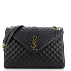 Classic Monogram Envelope Satchel Mixed Matelasse Leather Large