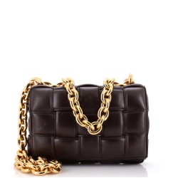 Cassette Chain Crossbody Bag Padded Maxi Intrecciato Leather