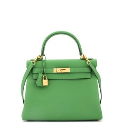 Kelly Handbag Vert Yucca Togo with Gold Hardware 28
