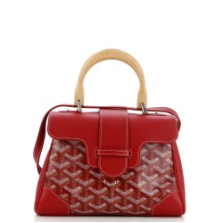 Saigon Top Handle Bag Coated Canvas with Leather Mini
