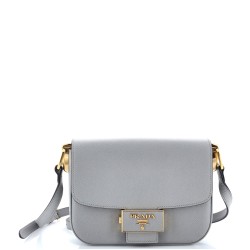 Embleme Flap Bag Saffiano Leather Small