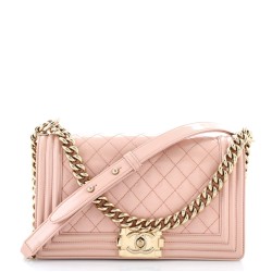 Boy Flap Bag Quilted Iridescent Glazed Calfskin Old Medium