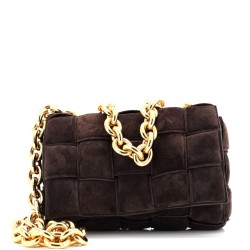 Cassette Chain Crossbody Bag Padded Maxi Intrecciato Suede