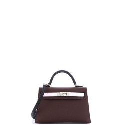 Kelly Mini II Bag Tricolor Epsom with Palladium Hardware 20