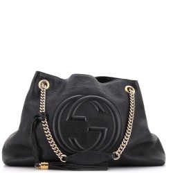 Soho Chain Strap Shoulder Bag Leather Large