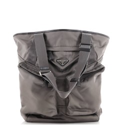 Triangle Logo Multi-Pocket Open Tote Re-Nylon