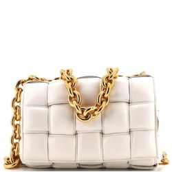 Cassette Chain Crossbody Bag Padded Maxi Intrecciato Leather