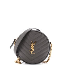 Vinyle Round Camera Bag Matelasse Chevron Leather