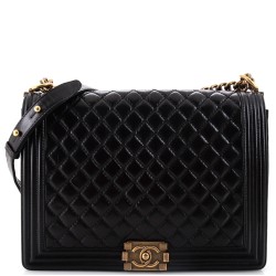Boy Flap Bag Quilted Glazed Calfskin Large