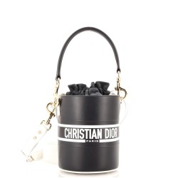 Vibe Drawstring Bucket Bag Leather Small