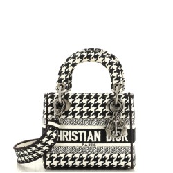 Lady D-Lite Bag Houndstooth Canvas Mini
