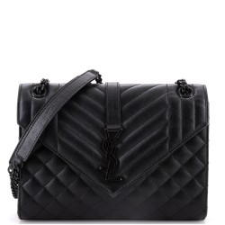 Classic Monogram Envelope Satchel Mixed Matelasse Leather Medium