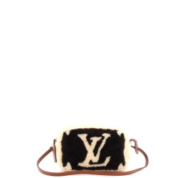 Beach Pouch Monogram Giant Teddy Fleece