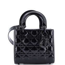 Lady Dior Bag Cannage Quilt Patent Small
