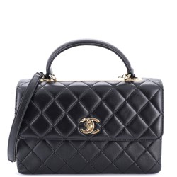 Trendy CC Top Handle Bag Quilted Lambskin Medium
