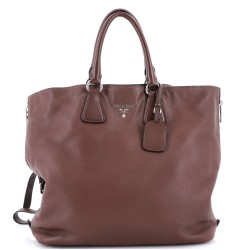 Side Zip Convertible Tote Vitello Daino Large