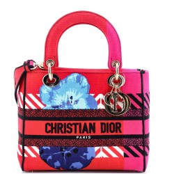 Lady D-Lite Bag Embroidered Canvas Medium