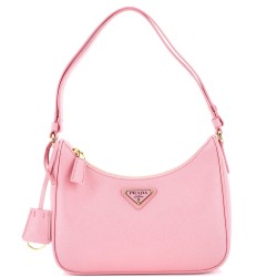 Adjustable Handle Zip Hobo Saffiano Leather Mini
