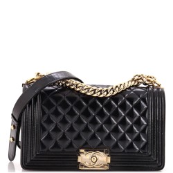 Boy Flap Bag Quilted Iridescent Glazed Calfskin Old Medium