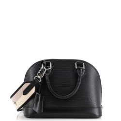 Alma Handbag Epi Leather with Logo Jacquard Strap BB