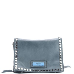 Etiquette Flap Bag Studded Glace Calfskin Small