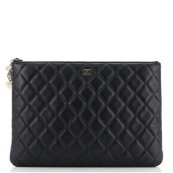 CC Casino O Case Clutch Quilted Lambskin Medium