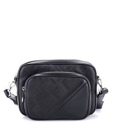 Diagonal Duo Camera Case Zucca Shadow Leather and Leather Small